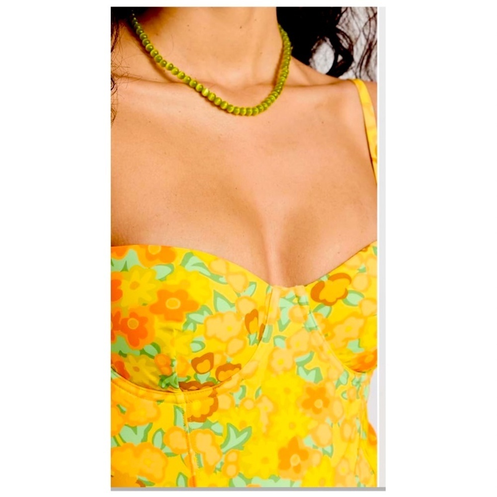 Tory Burch Yellow Blossom One Piece Swimsuit - Picture 3 of 8